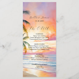 Menu Casamento de Destino de Praia Sunset