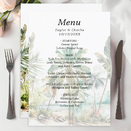 Menu Casamento de Destino de Praia Tropical
