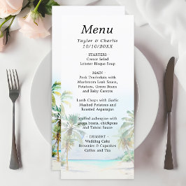 Menu Casamento de Destino de Praia Tropical