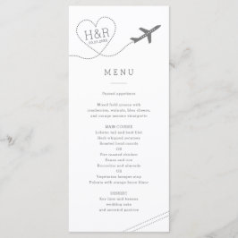 Menu Casamento de Destino de Tema Moderno Mínimo