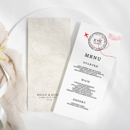 Menu Casamento de Destino do Mapa bege