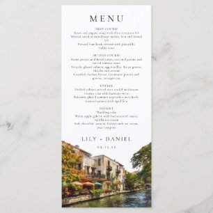 Menu Casamento de Destino em Aquarela em San Antonio