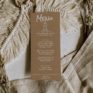 Menu Casamento De Divertimento De Desenho Castanho De F
