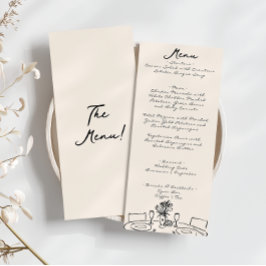 Menu Casamento De Divertimento Simples Com Desenho De M