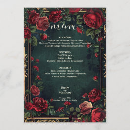 Menu Casamento de Elegância Gótica Vitoriana