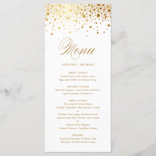 Menu Casamento de Elegante Faux Gold Foil Confetti