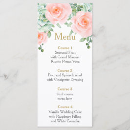 Menu Casamento De Elegante Floral De Blush De Aquarela 