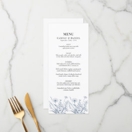 Menu Casamento de Elegante Wildflower Periwinkle