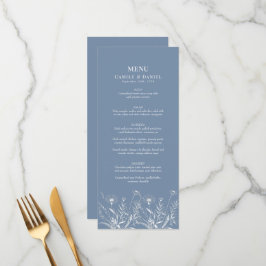 Menu Casamento de Elegante Wildflower Periwinkle
