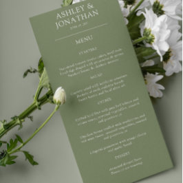 Menu Casamento de Elementos Simples Modernos Elegante