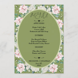 Menu Casamento de Embriões Florais Elegante