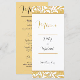 Menu Casamento de Estilo Elegante Dourado e Negro