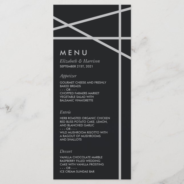 Menu Casamento de Estilo Geométrico Simples (Frente)