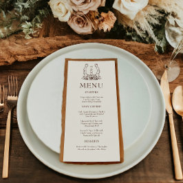 Menu Casamento de ferradura e floral no oeste