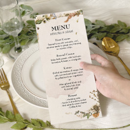 Menu Casamento De Ferro Floral Seco Elegante
