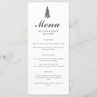 Menu Casamento de flocos de neve da Wonderland Winter