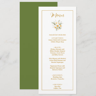 Menu Casamento de Flor Amarelo e Branco da IVANA Elegan