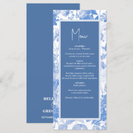 Menu Casamento de Florais Botânicos de Cor Azul
