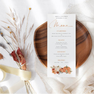 Menu Casamento de Florais Moderno de Pumpkins