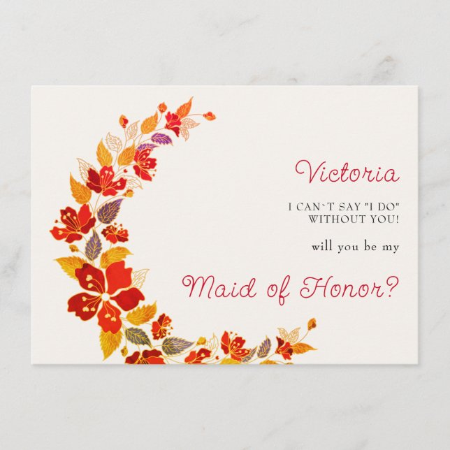 Menu Casamento de Florais Tropicais de Hibiscus Tropica (Frente)