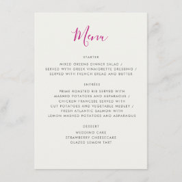 Menu Casamento de Flores de Morango Selvagens Vermelhas