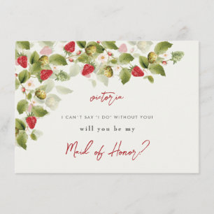 Menu Casamento de Flores de Morango Selvagens Vermelhas