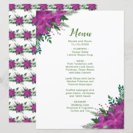 Menu Casamento de Flores de Poinsetos roxas de Nat