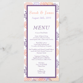 Menu Casamento de Flores de Roxo e Coral