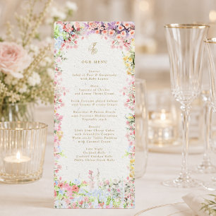 Menu casamento de flores de verão no castelo francês