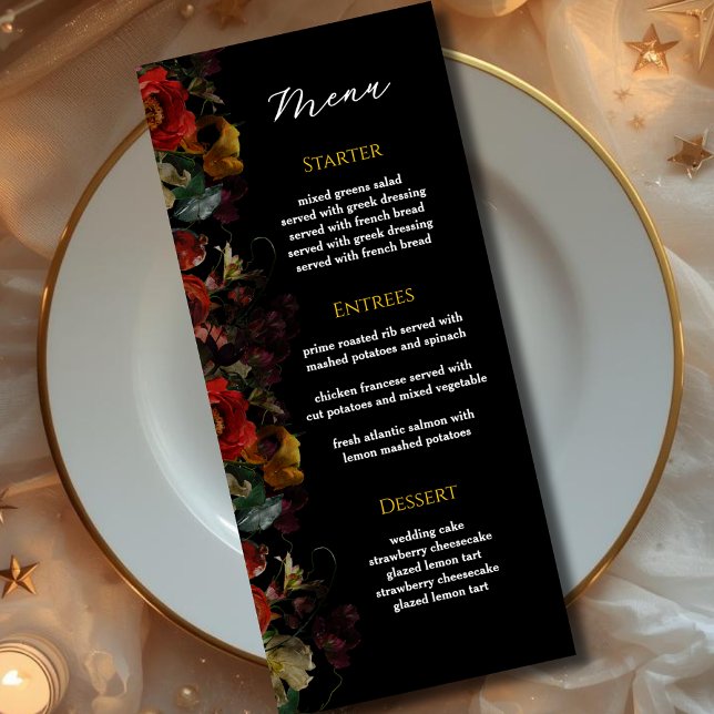 Menu Casamento de flores modernas e elegantes (Criador carregado)