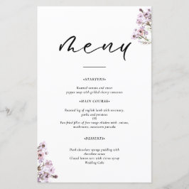 Menu Casamento de Flores Selvagens