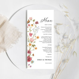 Menu Casamento de Flores Selvagens