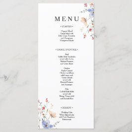 Menu Casamento de flores silvestres Boho