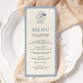 Menu Casamento de Flores Silvestres Boho Azul Empoeirad