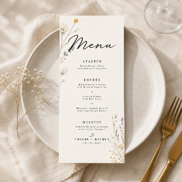 Menu Casamento de Flores Silvestres Elegantes