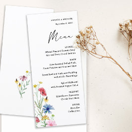 Menu Casamento de Flores Silvestres Elegantes