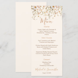 Menu Casamento de Flores Silvestres Marfim e Bege Rosad