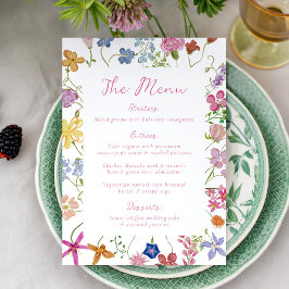 Menu Casamento de Flores Silvestres no Jardim Caprichos