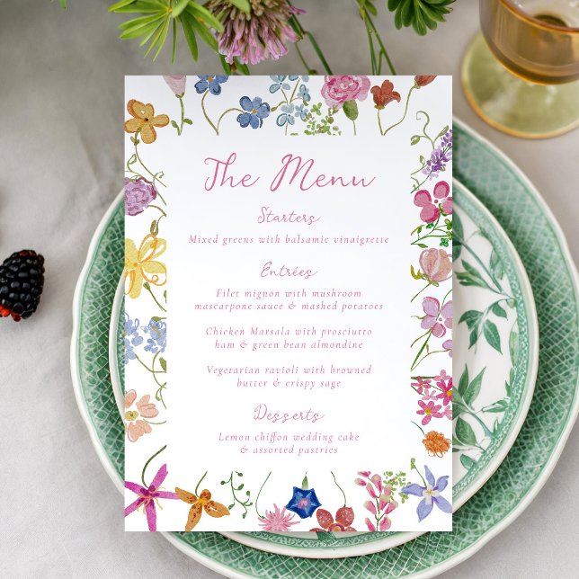 Menu Casamento de Flores Silvestres no Jardim Caprichos (Criador carregado)