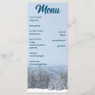 Menu Casamento de Floresta de Montanha Snowy