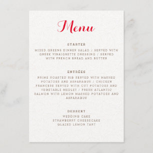 Menu Casamento de Folhagem de Flor Selvagem Roxo Orange