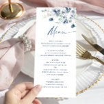 Menu Casamento de Folhagem de inverno da Boêmia Azul El<br><div class="desc">Para mais personalização,  clique no link "personalizar mais" e use nossa ferramenta design para modificar esse modelo.</div>