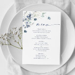 Menu Casamento de Folhagem de Inverno Elegante Dusty<br><div class="desc">Para mais personalização,  clique no link "personalizar mais" e use nossa ferramenta design para modificar esse modelo.</div>