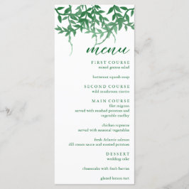 Menu Casamento de Folhas Botânicas Rusticas