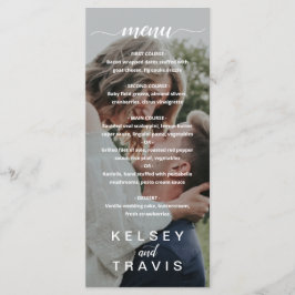 Menu Casamento de Foto com Letra Elegante Moderna