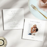 Menu Casamento de Fotografias ao Quadrado Contemporâneo<br><div class="desc">Casamento de Foto Quadrado Contemporâneo. Uma elegância moderna e simples. Basta substituir o exemplo de foto por seu próprio e personalizar palavras em cada lado,  conforme necessário.</div>