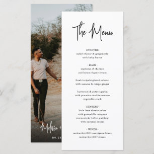 Menu Casamento de Fotografias com Script de Manuscrito