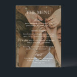 Menu Casamento de Fotografias Simples Preto e Branco Mo<br><div class="desc">Menu moderno de casamento com um design simples mas elegante.</div>
