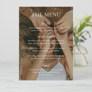 Menu Casamento de Fotografias Simples Preto e Branco Mo