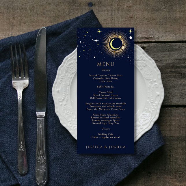 Menu Casamento de Galáxia Azul Celestial com Marinho da (Criador carregado)